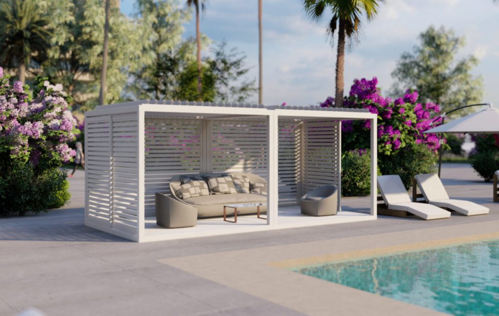 Pergola installation in a few hours without permit - Benefits of manual louvered module K-Bana by Azenco.