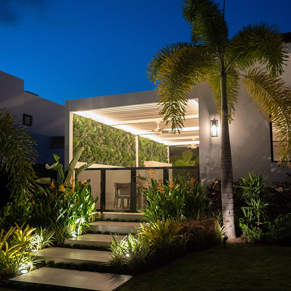 LED light options for Azenco luxury pergola system