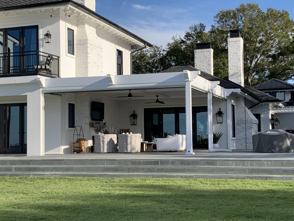 Luxury louvered roof full options, corbel ends, fan beam, screens