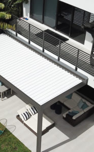 Louvered roof pergola - louvers closed - view from above