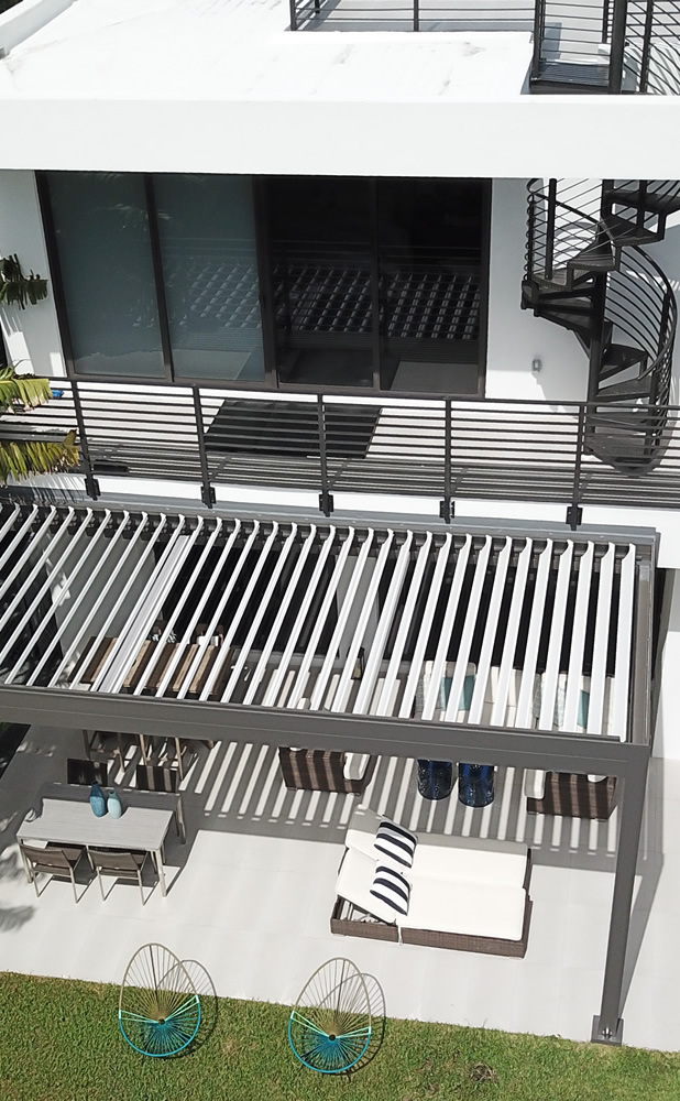 louvered rof system with open louvers - view from above