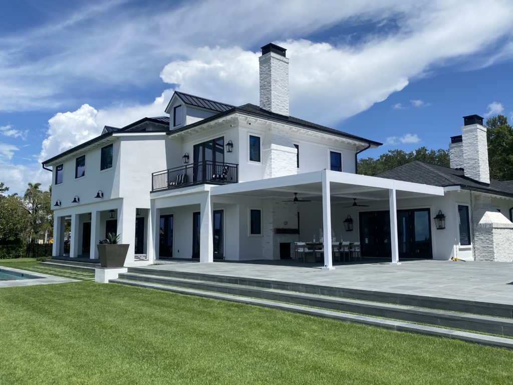 A pergola adds value to any luxury home.