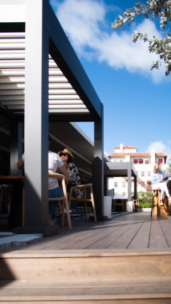 covered outdoor dining space restaurant