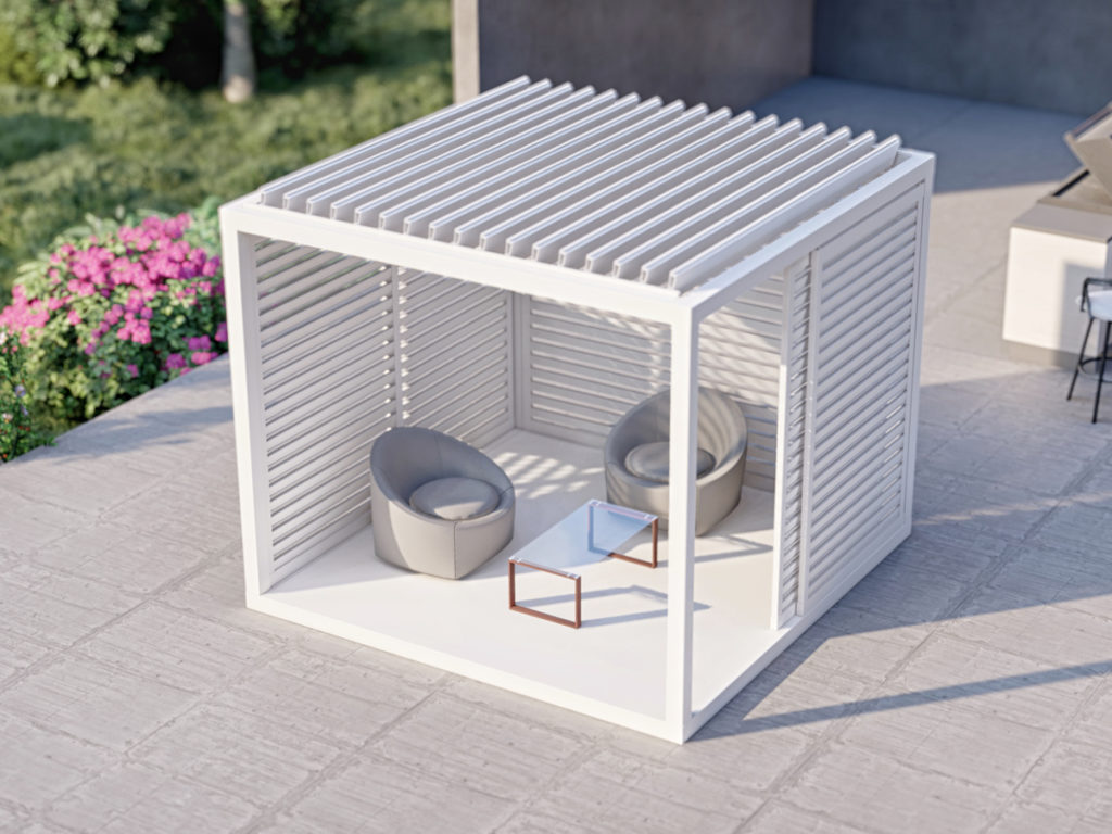 cabana with louvered panela