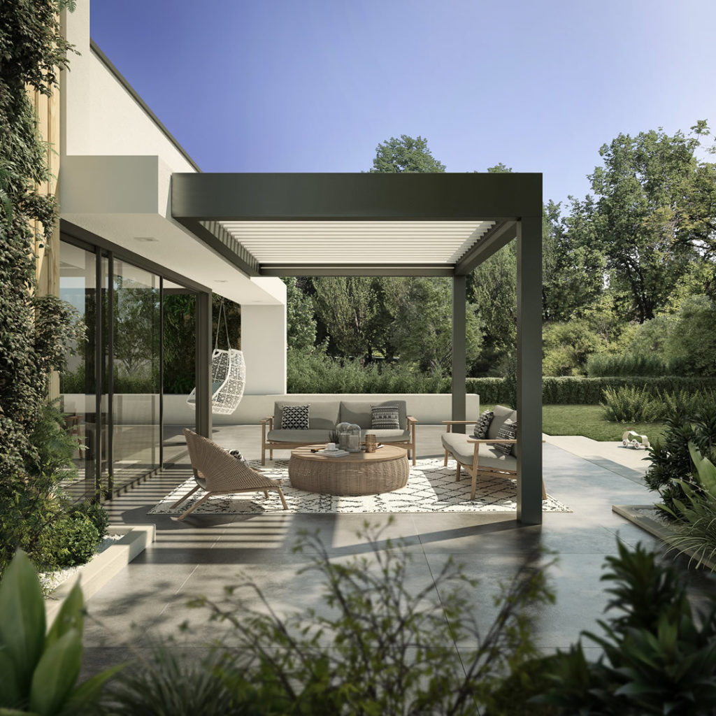 Automatic louvered roof - attached to the house -gapless - Pergola attached to the house versus freestanding