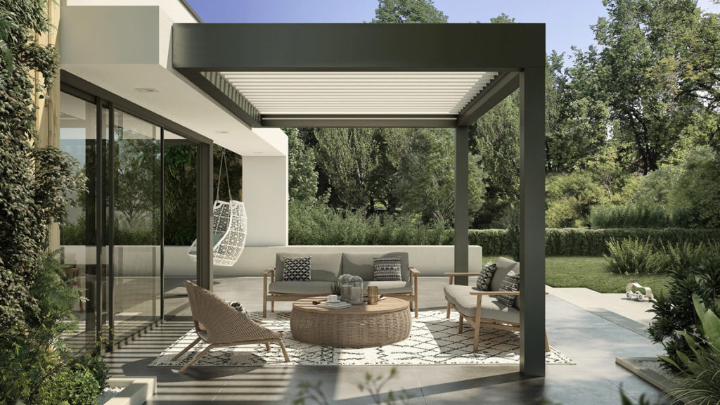 Automatic louvered roof - R-Blade Pergola attahced to the house vs freestanding