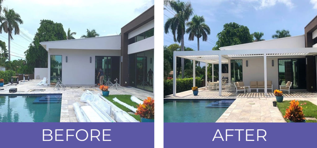 Before vs After: improve a deck with a louvered pergola