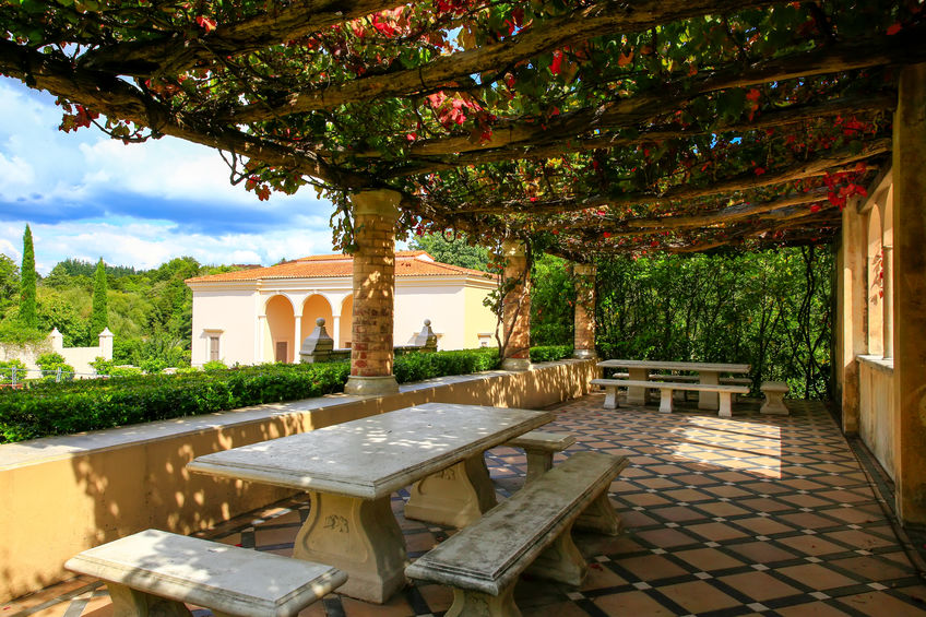 Italian Renaissance Garden with pergola