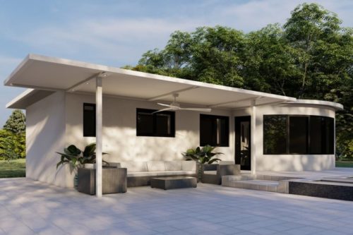 plain roof pergola in aluminum