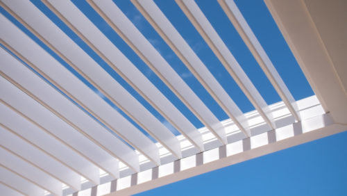 close up louvered roof