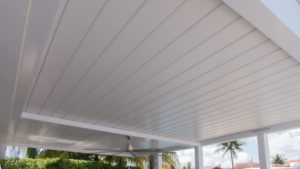 pergola roof with louvers closed