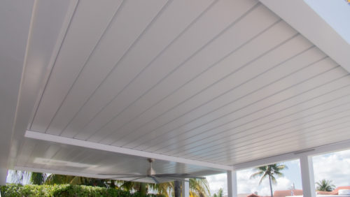 pergola roof with louvers closed - quality of louvers impact the cost