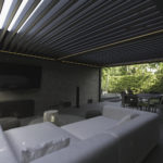 pergola on terrace with led light strips