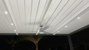 Fan beam for pergola roof