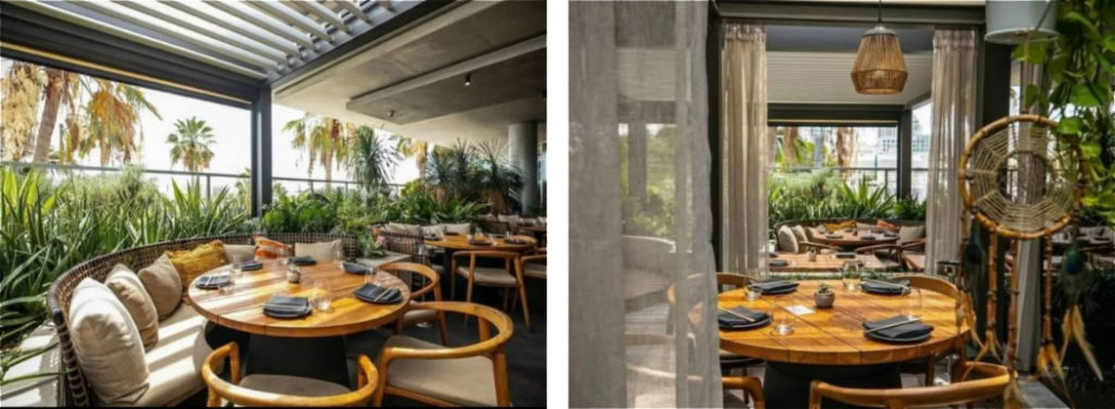 dining table outdoors - Mila restauratn and rooftop bar - double view