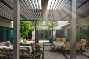 R-Blade pergola - csutom design covered patio