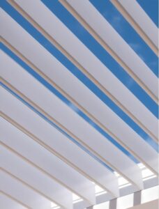 Azenco gaples and whisper-quiet louvered roof