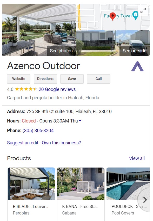 Azenco Google reviews
