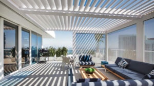 Luxury louvered roof: Azenco pergola technology and design