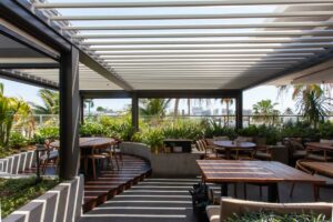 Commercial louvered pergola