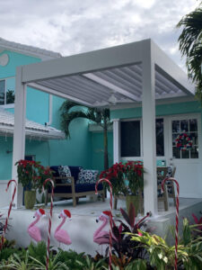 WHITE LOUVERED ROOF - PORCH