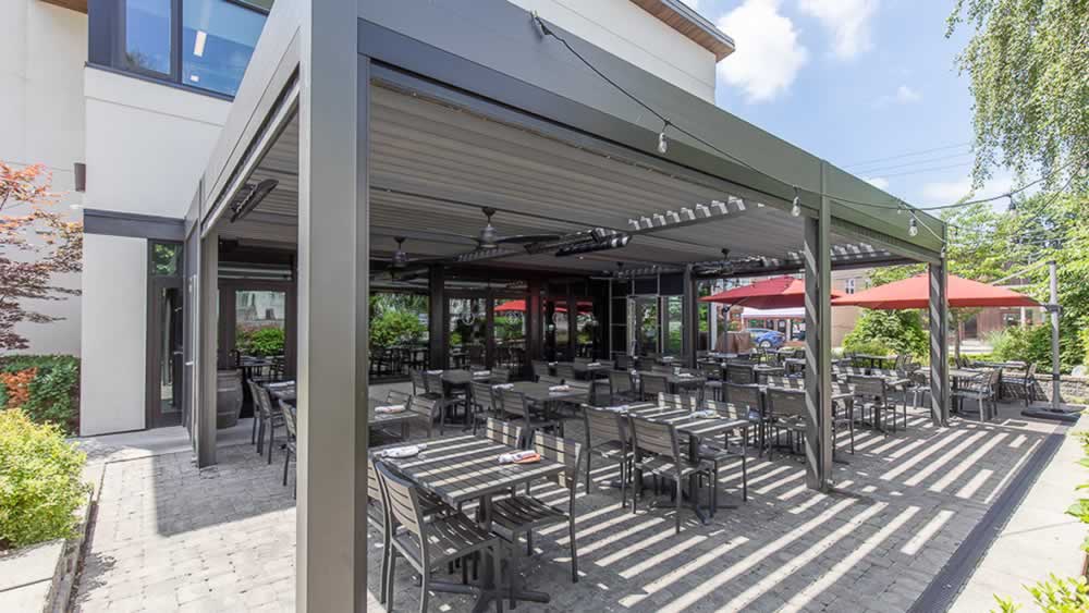 Pergola for covered terrace - Restaurnat Southern Table Kitchen in New York State