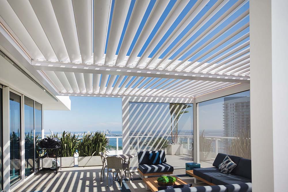Pergola design on a roofotp terrace - Alwhite in miami. FL