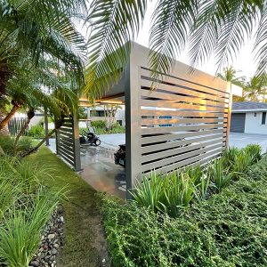 Privacy walls by Azenco - R-Car carport with insulated roof in Puerto Rico