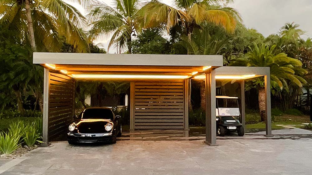 luxury carport with insulated roof in Puerto Rico - Azenco