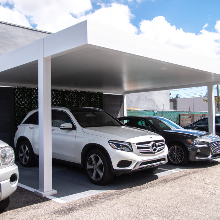 Modern carport for 2 vehicle NOA Miami Dade