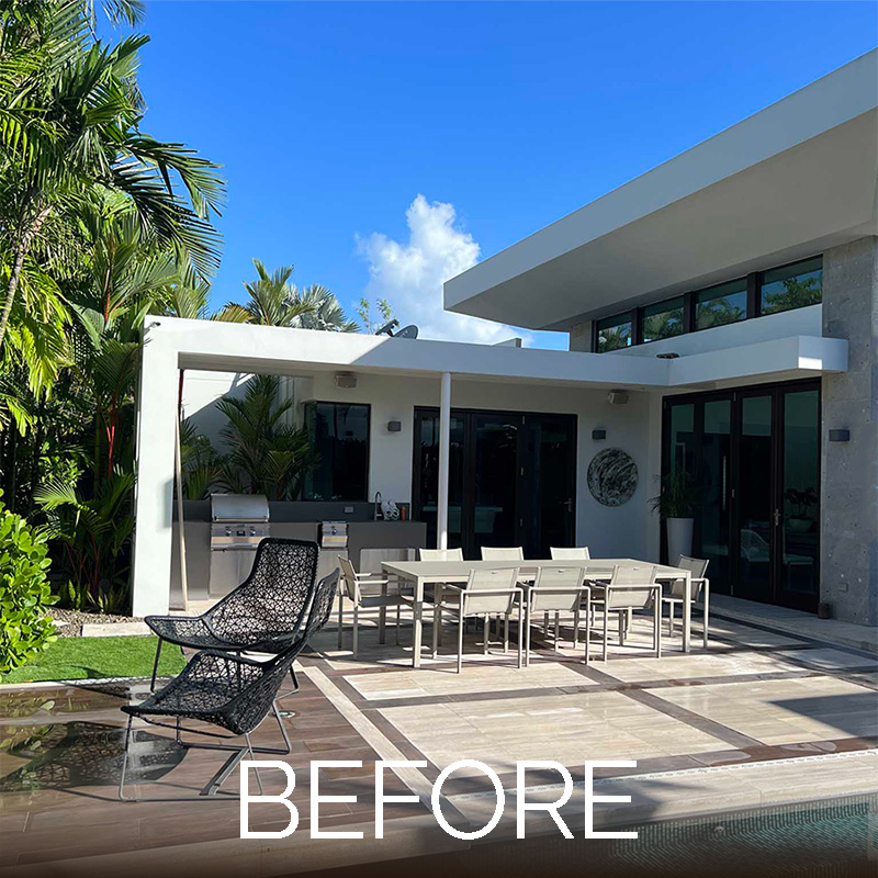 Before outdoor cover renovation project in Puerto Rico