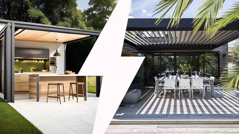 Retractable pergola vs autoamated louvered pergoal - Azenco