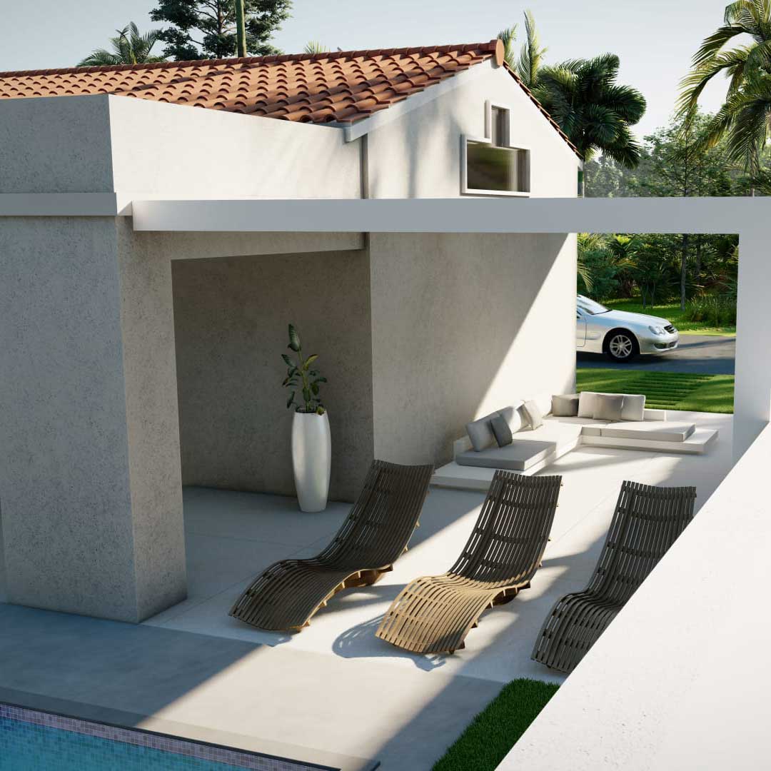 3D rendering views for pergola project in Puerto Rico
