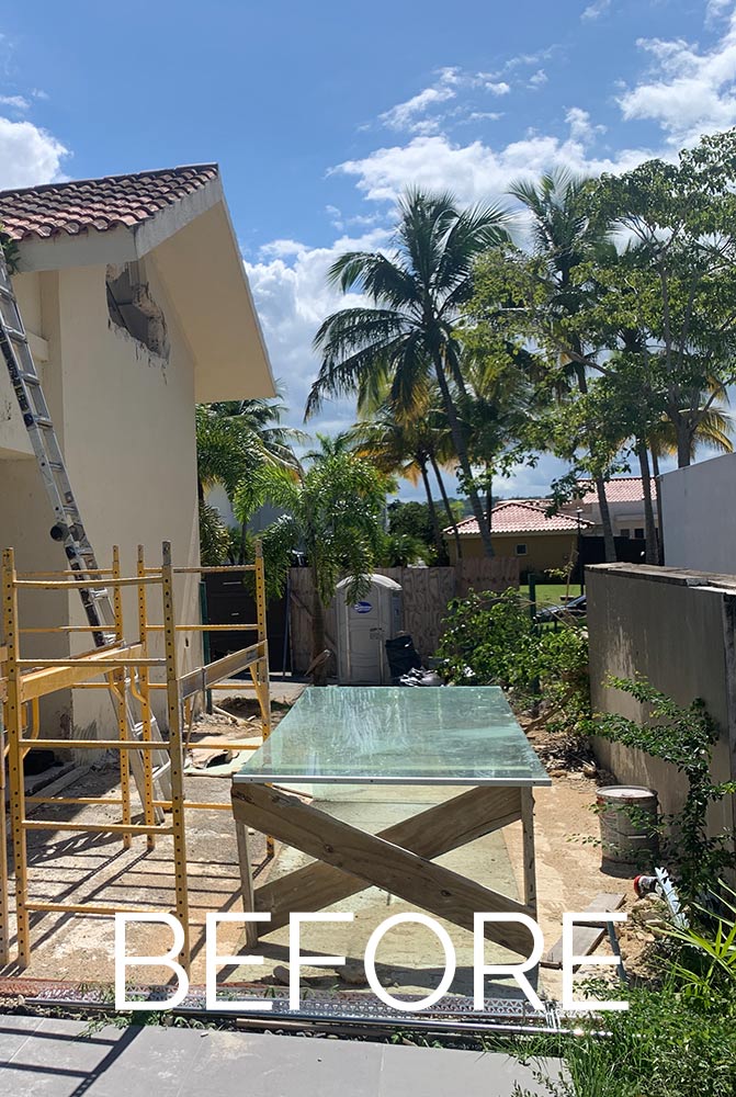 Before renovation of the outdoor space - Jojo and Jordan House in Puerto Rico