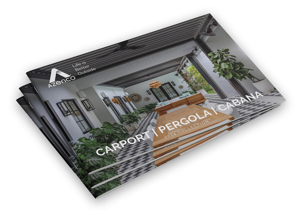 Brochure 2024 -Azenco Outdoor: Pergolas, cabanas, carports