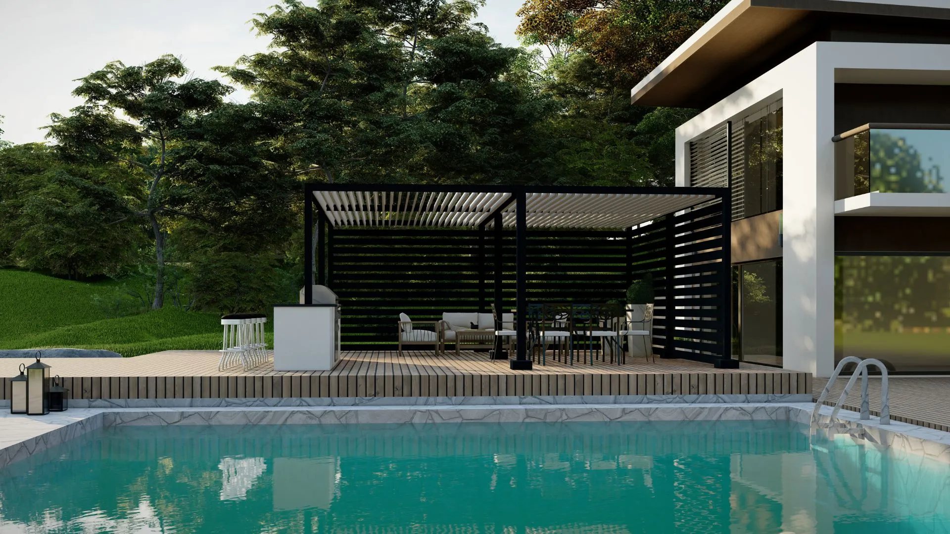 Manual Louvered Pergolas by Azenco Outdoor