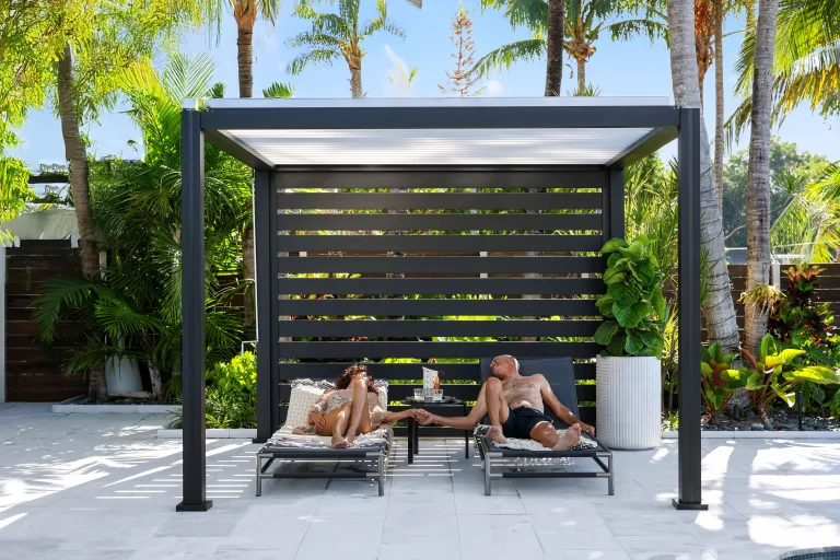 black k-bana white louvers - pool - privacy wall 22