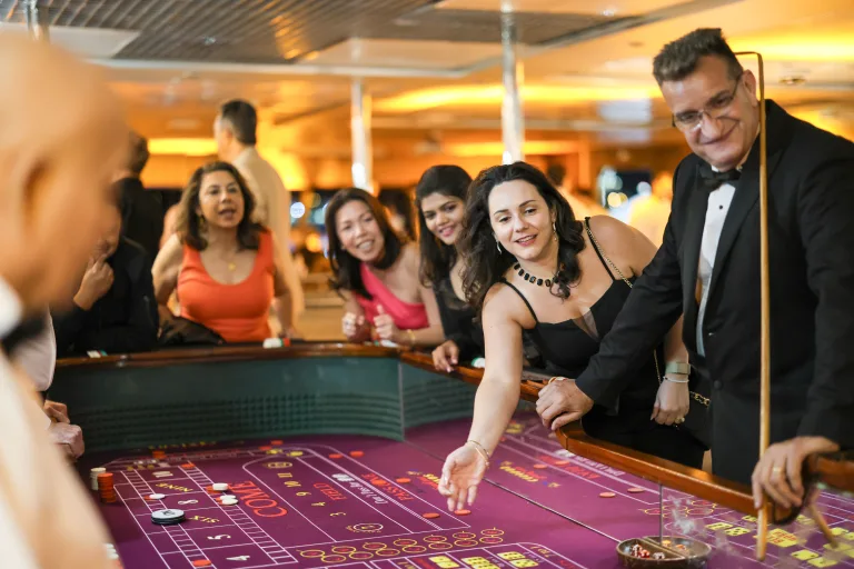 a group of people at the casino boat party