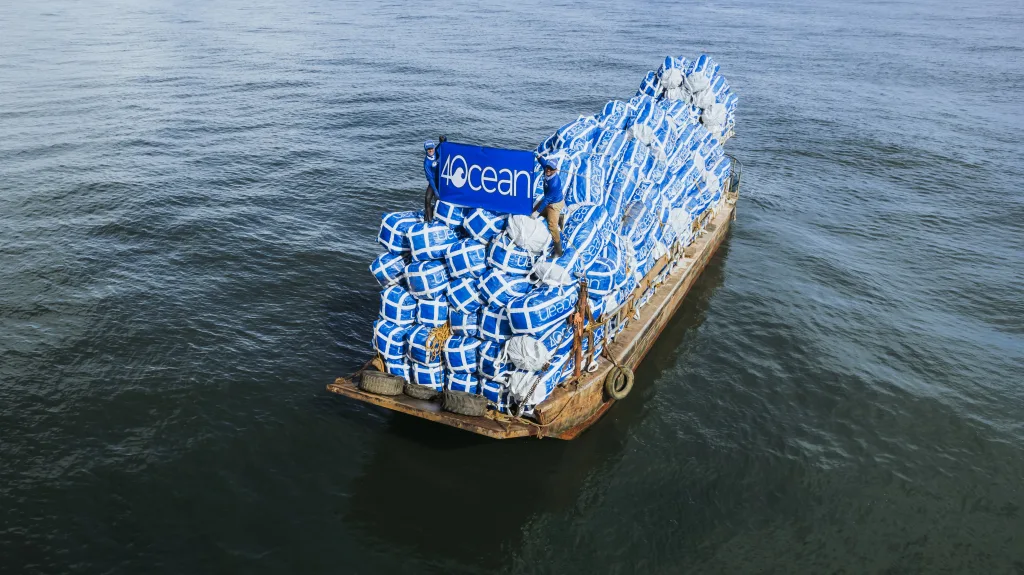 4ocean boat transporting waste