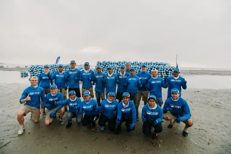 4ocean cleanup crew posing together