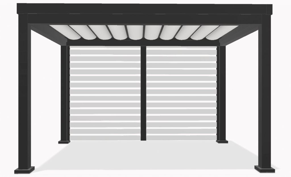 Azenco R-WEAVE pergola with privacy wall