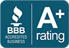 BBB Accredited Business A+ rating badge