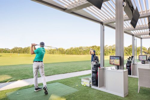 Golf practice course - Boca West club - Louvered pergola