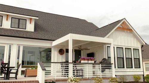 fixed roof pergola - residential pergola - outdoor covered terrace - white pergola