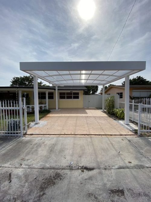 carport structure with transparent roof