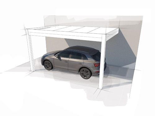 Attached to the wall - carport sketch