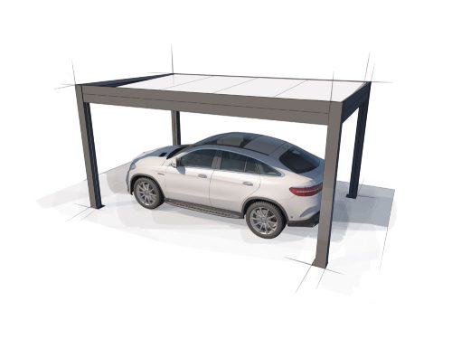 carport with flat roof - 1 car