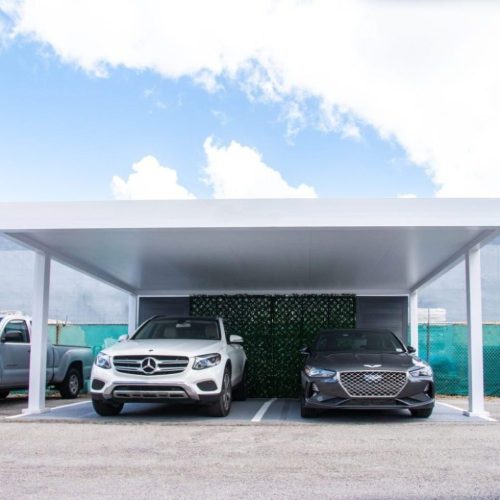 business parking lot - wind resistant carport
