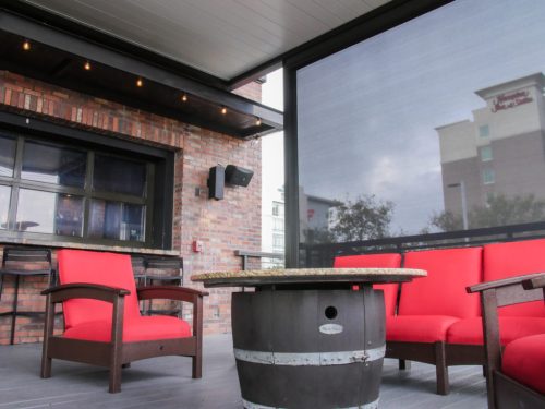 motorized pergola - louvered roof system - best product in the market - outdoor bar pergola by Azenco