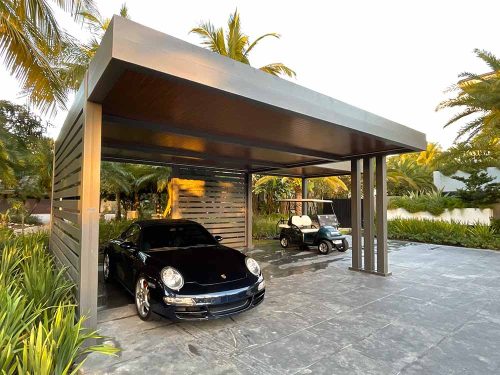Grey Bronze custom insulated carport - R-CAR by Azenco